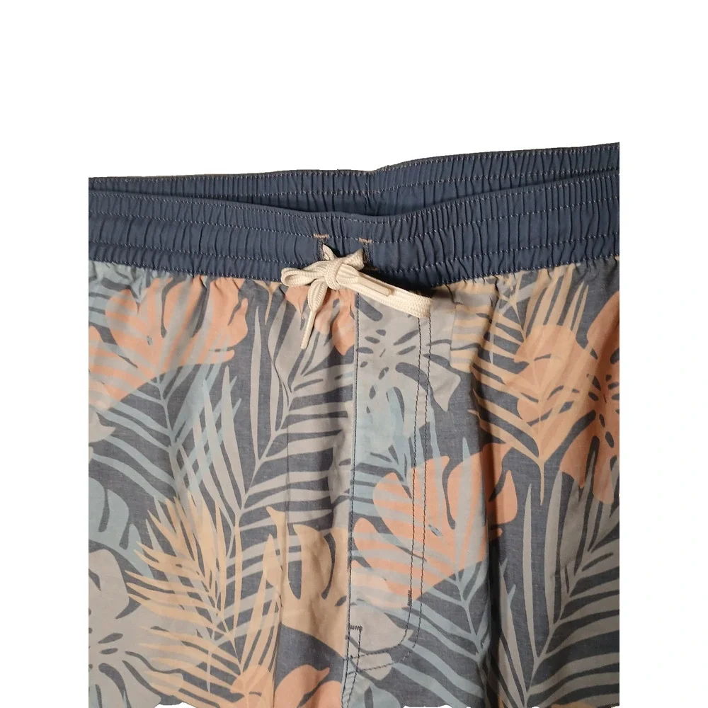 Travis Matthews Swim Shorts Mens‎ Sz M Blue Tropical Island Floral Beach Pocket